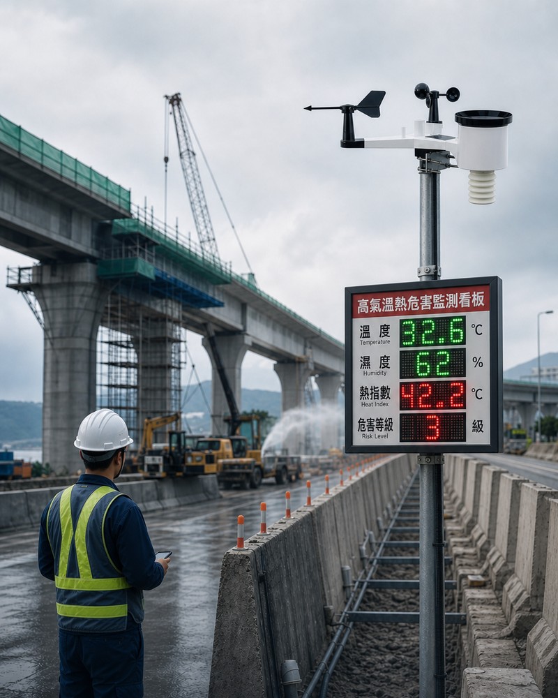 高速公路道路橋梁工程環境監控 - AQR5J 綜合監測器自動灑水連動降低揚塵